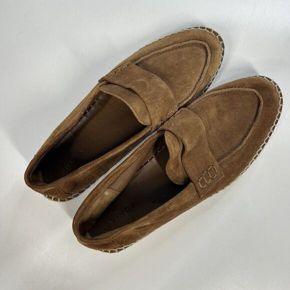 Vince Daria Espadrille Loafer Women’s 8 M Brown Suede Slip On Shoe Casual - Picture 7 of 9